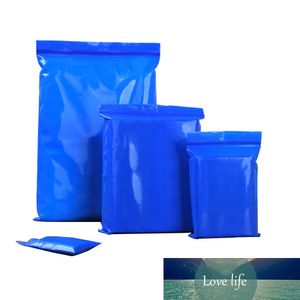 100ピース/ロットブループラスチックセルフシールバッグ再販可能な再閉鎖可能なギフトクラフトジュエリー食料品雑貨焼き貯蔵パウチポーチ