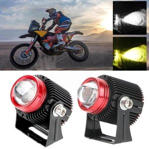 Wholesale cannon lights resale online - Car Headlights Led Motorcycle Dual Color High Low Universal Spotlights Cannon Small Lamp Steel Lights Auxiliary Beam A K1o3