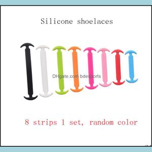 Shoe Parts & Accessories Shoes Mtiple Colour Tie- Soft Sile Shoelaces 8 Sets Stretch Siles Lazy Adt And Children Suitable For All Kinds Of 0