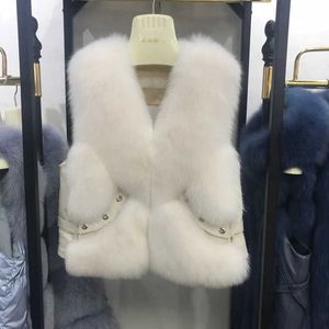 Vinter Kvinna Faux Fur Vest Coat All-Match Waistcoat Ärmlös Body Warmer Jacket Outwear 210531