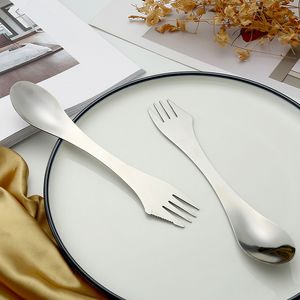 Çatal Kaşık Spork 3 1 Sofra Paslanmaz Çelik Çatal Eşyaları Combo Mutfak Açık Piknik Kepçe / Bıçak / Çatal Seti DH8700