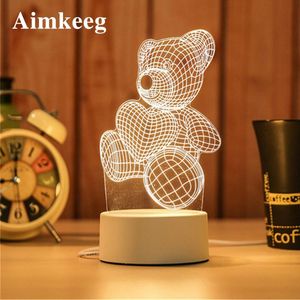 3d Led Cartoon Print Desk Lamp Novelty Illusion Night Lamp Abs+Resin Cute Night Light for Kid Christmas Gift Decorative