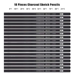 TIPTOP 29pcs Drawing Sketch Set Charcoal Pencil Eraser Art Craft Painting Sketching Kit Artist's Pencils Earser Drawing Supplies C0220