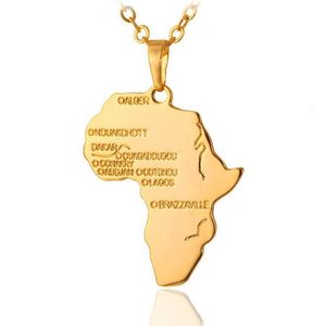 2021 New Fashion Unisex Wonderful Africa Map Necklace Jewelry Silver Gold Plated African Country Pendant Necklace Gift Free Shipping