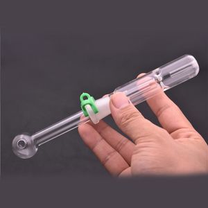 Glas-Ölbrenner-Bong mit Wabenfilter, Wasserpfeifen, Dab-Strohöl-Rigs, Handpfeife mit männlichem Glas-Ölbrennerrohr und Clip, 2 Stück