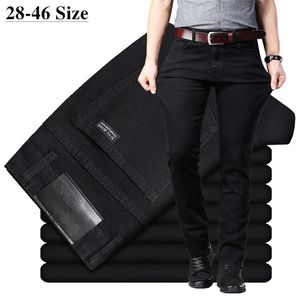 Men's Classic Black Jeans Elastic Slim Fit Denim Jean Trousers Male Plus Size 40 42 44 Business Casual Pants Brand 211206