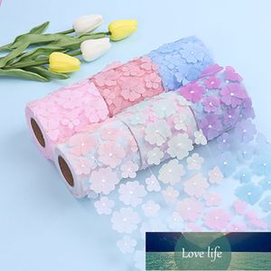 10 yardas/rollo 8 CM gradiente colorido flor tul rollo Organza cinta fiesta suministros DIY lazos para el cabello materiales hechos a mano precio de fábrica diseño experto calidad más reciente