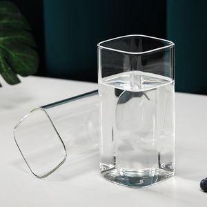 Wine Glasses Transparent Glass Square Borosilicate Milk Coffee Drink Juice Tea Cup Kitchen Tools