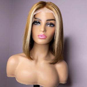 Evidenzia parrucca capelli umani per donne color zenzero bob wig pizzo frontale anteriore peli parrucche 13x6 lacci dritti corti in preda alti frontali wigss