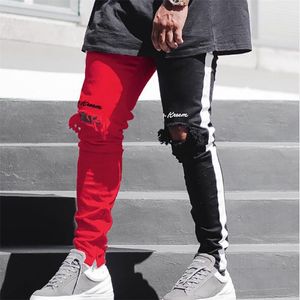 Stretch Dżinsowe Spodnie Solidne Slim Fit Dżinsy Mężczyźni Dorywczo Rowerzysta Denim Jeans Mężczyzna Street Hip Hop Vintage Spodnie Skinny Pant 210707