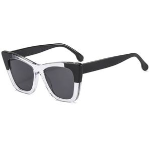 Moda mulheres óculos de sol grande quadro sólido plástico simples oblongo gato olhos estilo óculos com lentes quadradas unisex óculos 5 cores atacado