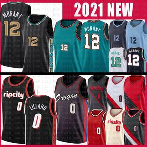 Ja Morant Damian Lillard Basketball Jersey 12 0 75th anniversary Mens Jerseys 2022