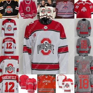 Ohio State Buckeyes Koszulka hokejowa Jake Wise Stephen Halliday Travis Treloar Kamil Sadlocha Mason Lohrei Patrick Guzzo Cam Thiesing Jakub Dobes Gustaf Westlund