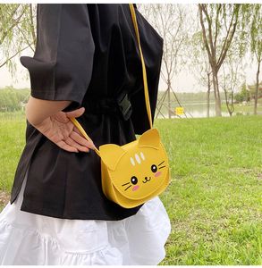 Dos desenhos animados gato crianças mini bolsas de ombro bebê moda acessório acessório moeda bolsa bolsa meninos crianças pequena crossbody saco