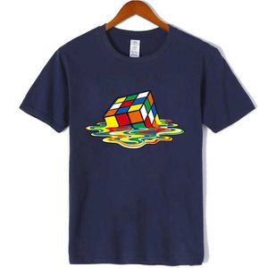 Nya Mäns Casual High Quality100% Bomull Kortärmad T-shirt Magic Square Printing O-Neck T-shirt Casual Hip Hop T-shirt för män Y0809