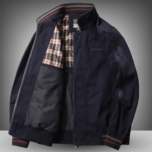 高品質のジャケットメンズ96％の綿春秋の緩い大きさのジャケット中年男性のカジュアルな着用冬服211029