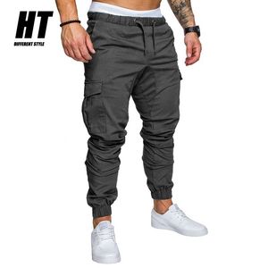 Streetwear Mens Cargo Jogger Pants Skinny Casual Spodnie Męskie Moda Slim Fit Spodnie Moda Hip Hop Harem Ołówek Spodnie 210603