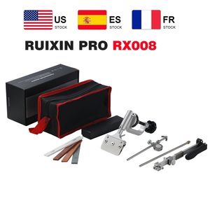 EU US UK Stock Pro RX-008 Affilacoltelli in acciaio inossidabile a 360 °, rotazione ad angolo fisso, strumento per affilare la cucina con 4 mole 210615