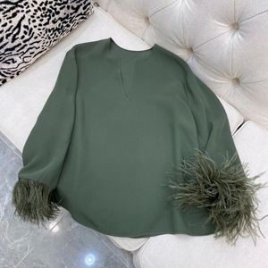 Bluzki damskie koszule moda 2021 Ladies Długie rękaw Seksowne swobodne mankietowa jedwabna koszula 0306