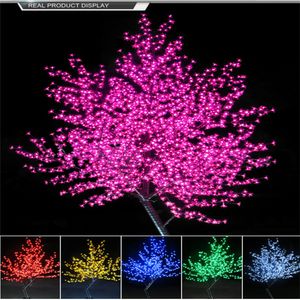 Outdoor LED Sztuczny Kwiat Wiśniowy Drzewo Light Boże Narodzenie Lampa 864PCS Żarówki 1.8m Wysokość Rainsproorfoodoodporne Worek