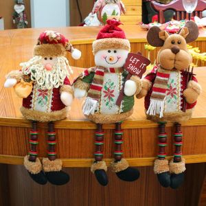 Juldekoration Xmas Dolls Christmas Tree Ornament Lovely Elk Santa Snowman Plush Toy Decoration Christmas Gift for Child XVT1064