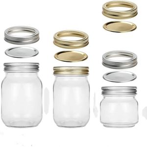 16 uncji sałatka sałatka Uszczelniona Mason Jar 8oz okrągły szklane galaretki z pokrywką