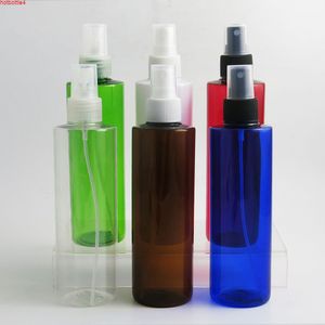 Garrafas De Spray Planas venda por atacado-30 x ml vazio claro âmbar azul vermelho animal de estimação liso de ombro lavagem de garrafa de lavagem de lavagem de água frasco de água com bico de pulverizador de névoa