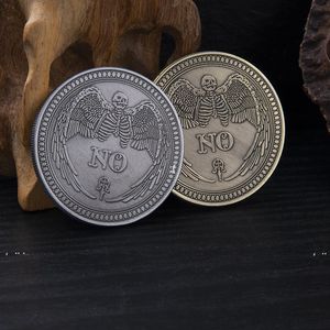 Sim ou Não Copiar Coin Previsão Comemorativa Decisão Fazendo Desafio Vintage Skull Handicraft Viagem Lembrança Arte Coleção RRE10222