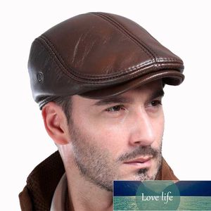 Cappello da uomo in pelle da esterno invernale Berretti maschio caldo Protezione per le orecchie 100% vera pelle cappello da papà all'ingrosso Osso per il tempo libero Prezzo di fabbrica design esperto Qualità Ultimo