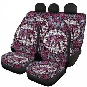 Krzesło Okładki Boho Elephant Tribal Print Seat Set Universal Auto Poduszki Front and Back Ochronne Dopasuj Większość samochodów Decor