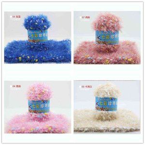 1pc tinsel chunky 100g garn eyelash soft stickade alla färger tråd fluffig regnbåge virka super mjuk stickning babycare ull y211129