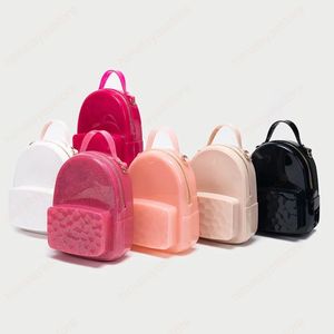 Kobiety Mini Plecak Torebka PCV Jelly Double Torebki na ramię Dla Dzieci Dziewczyna Plecak Kawaii Plecaki Mochila