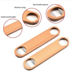 Newest Stainless Steel Bottle Opener Portable Wooden Handle Household Beer Bottle Opener Bar Bottle Corkscrew Household Kitchen Tool