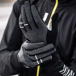 Santic Winter Riding Gloves Plus Velvet Windproof Riding Long Finger Gloves Bike Gloves Warm Riding Equipment Sports Edition H1022