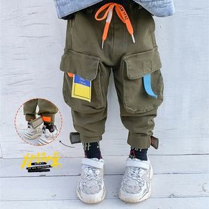 Kinder Overalls Jungen Frühling und Herbst Koreanische Kinder Kleidung Baby Neue Westlichen Stil Casual Hosen Junge Frühling Hosen 210303