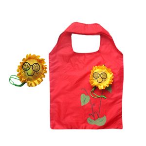 Personalizado impresso logotipo mulher saco reutilizável criativo girassol bolsa de compras dobrável