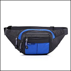 Sport Utomhus Outdoor Bags Running Cykling Vandring 8 Färger Bum Bag Zip Pouch Mti-Functional Unisex Canvas Waist Drop Leverans 2021 Yogbc