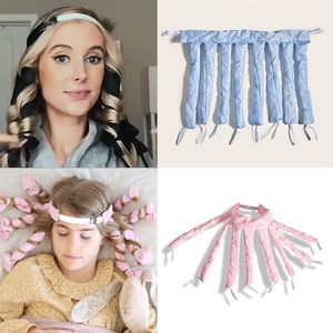 Kore Kalamar Heatless Curling Çubuk Şerit Saç Silindirleri Ahtapot Curling Hairband Hiçbir Isı Uyku Curl Bar DIY Kıllar