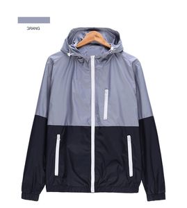 Windbreaker Men Casual Spring Autumn Lightweight Jacket Arrival Hooded Contrast Color Zipper up Jackets Outwear