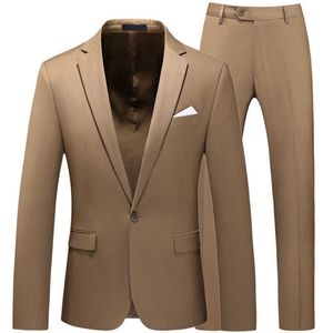 Homens Casual Slim Fit Preto Ternos Casaco Calça Luxo Blazer Formal Casamento Branco Festa Blazers Jaqueta Calças Conjunto 2 Pçs X0909