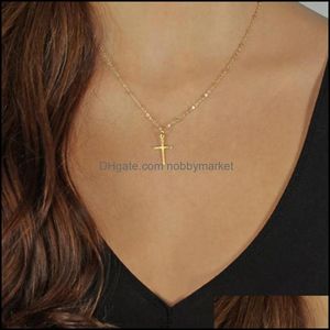 Pendant Necklaces & Pendants Jewelry Gold Chain Cross Necklace Small Religious Drop Delivery 2021 Dangt