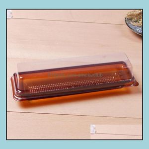 Cupcake Bakeware Kitchen, Dining & Bar Home Garden Long Transparent Roll Cake Box Plastic Blister Baking Dessert Packaging Wholesale Fast Sn