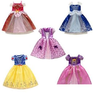 DHL 9 styles Baby girl halloween cosplay dress Sleeping Beauty Cinderella long hair princess costume skirts kids X'mas party dresses