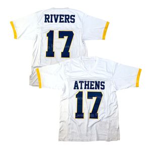 Maglia da calcio personalizzata Phillip Rivers 17 # High School cucita bianca Qualsiasi nome Numero Taglia S-4XL Maglie Camicia di alta qualità