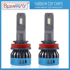 BraveWay Car Headlight Bulbs Auto Lights H1 H4 H8 H11 9005 HB3 9006 HB4 H7 LED Fog Lamps 16000LM 6500K 50W 12V 24V CSP Chips