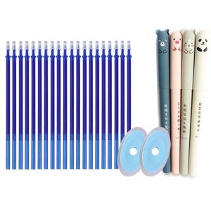 Gel Pens 26Pcs/Set Animals Panda Erasable Pen Suit 0.5mm Refills Rods Washable Handle School Office Supplies Stationery