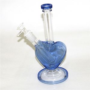 Mini Óleo Dab Rigs 9 polegadas Hookahs Percolator Glass Bongs Clear rosa azul 14mm tubos de água com tigela quartzo banger