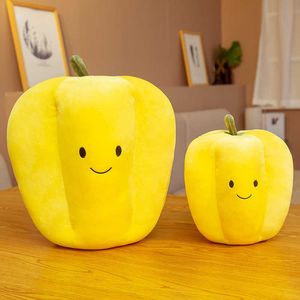 Cartoon Color Pepper Cuddle Plush Toy Simulation Pepper Green Pepper Coushion Cushion для наклонения на диван Backrest Children Photo PR Q0727