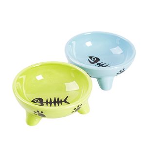 16 ulgi w kolorze Wąsy Zmęczenie Szerokie Cat Dish Non Swid Pet Dog Bowls Dla kotów Fox Bear Ceramiczne Naklejka Ręcznie Malowane Kitty Food Bowl