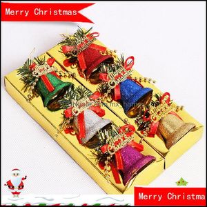 Decorações Festivo Partido Suprimentos Gardenmerry Christmas Queda Decor para Home Glitter Glitter Fosco Luz Pendurado Bell Box Festival